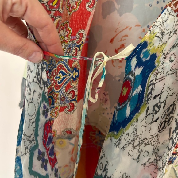 Johnny Was Patchwork Floral Embroidered Kimono 100%silk - Picture 5 of 9